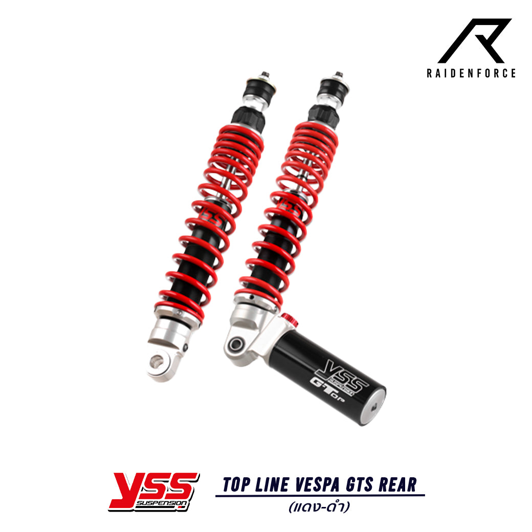 โช้ค YSS Top line Vespa GTS Rear สี แดง/ดำ