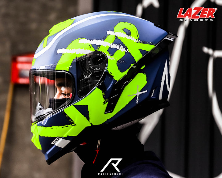 หมวกกันน็อค LAZER Helmet RAFALE Street น้ำเงิน-เหลือง (ด้าน)