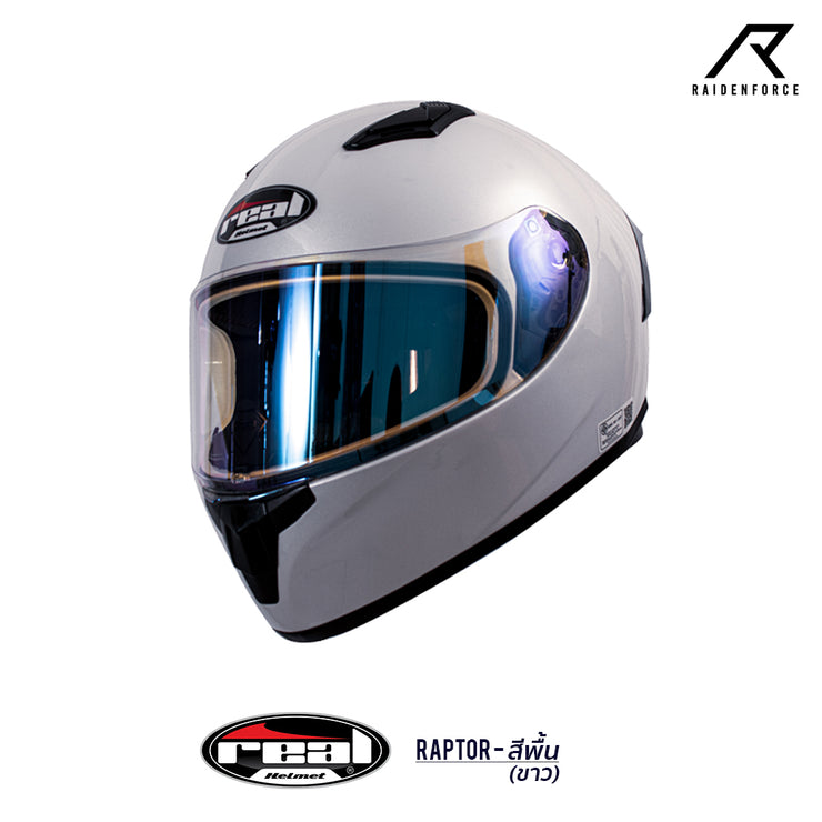 หมวกกันน็อค REAL Helmet Raptor พื้น-ขาว