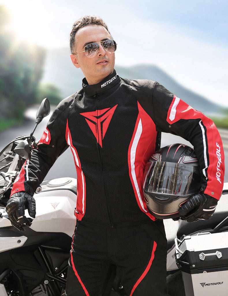 เสื้อการ์ด MOTOWOLF MDL-0505 สีแดง