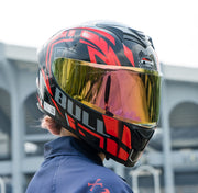 หมวกกันน็อค REAL Helmets Thunder BULL ดำ-แดง