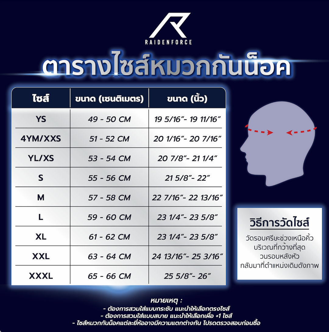 หมวกกันน็อค Real Helmet Hurricane-Impact 2   ฟ้า