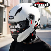 หมวกกันน็อค REAL Helmet STORM พื้น-ขาว