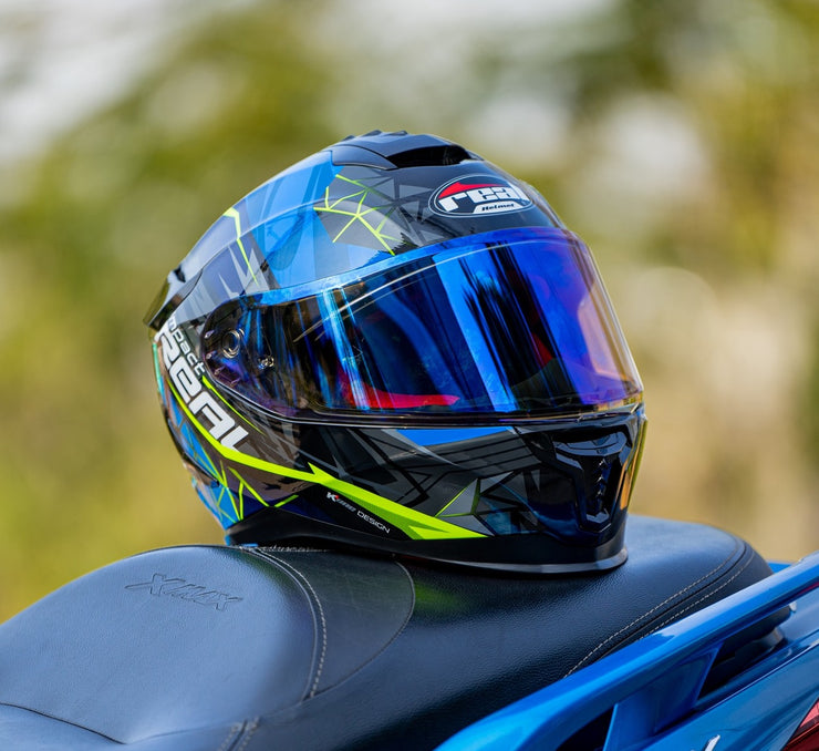 หมวกกันน็อค Real Helmets Hurricane-Impact ดำ/น้ำเงิน
