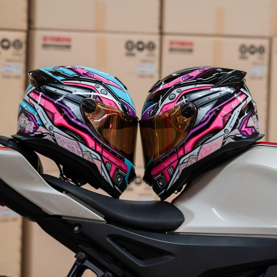 หมวกกันน็อค ID HELMET SPARTAN BT Fast8 S2 สีฟ้า