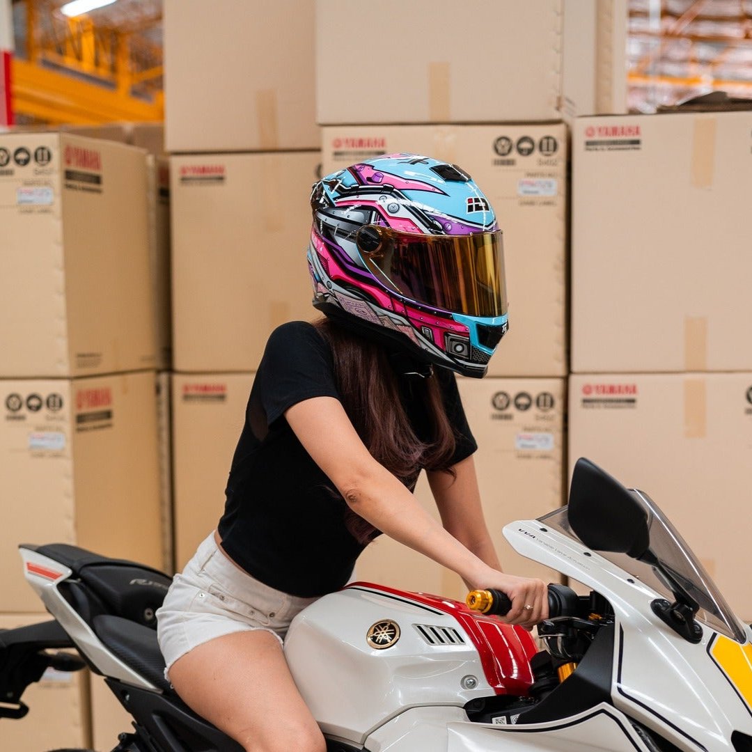 หมวกกันน็อค ID HELMET SPARTAN BT Fast8 S2 สีฟ้า