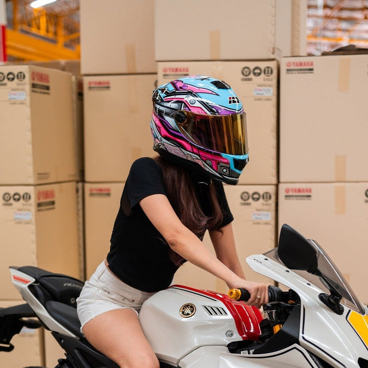 หมวกกันน็อค ID HELMET SPARTAN BT Fast8 S2 สีฟ้า