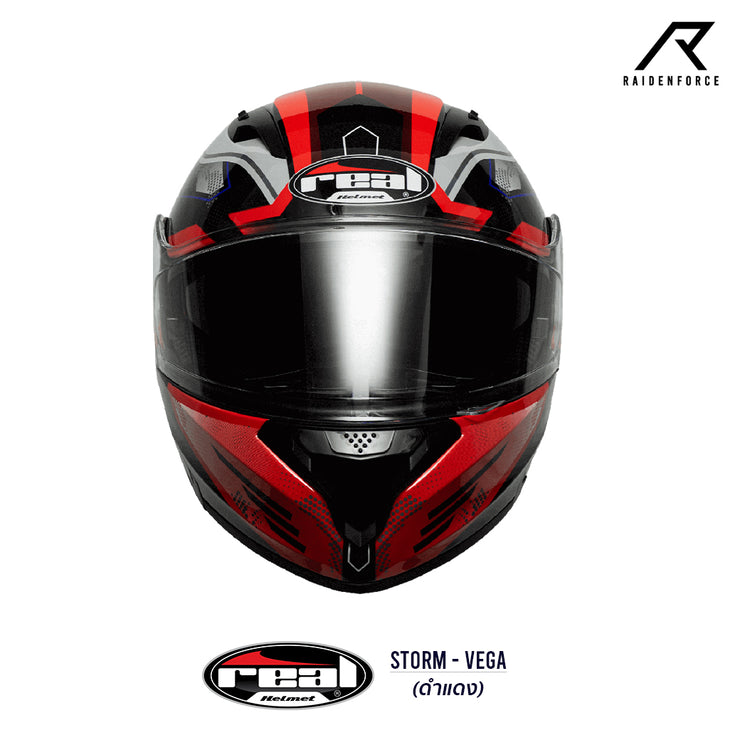หมวกกันน็อค REAL Helmet STORM VEGA ดำ-แดง