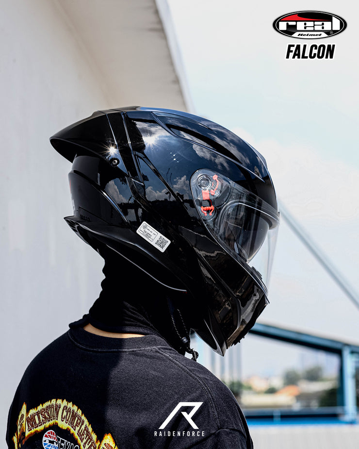 หมวกกันน็อค REAL Helmet Falcon พื้น-ดำ
