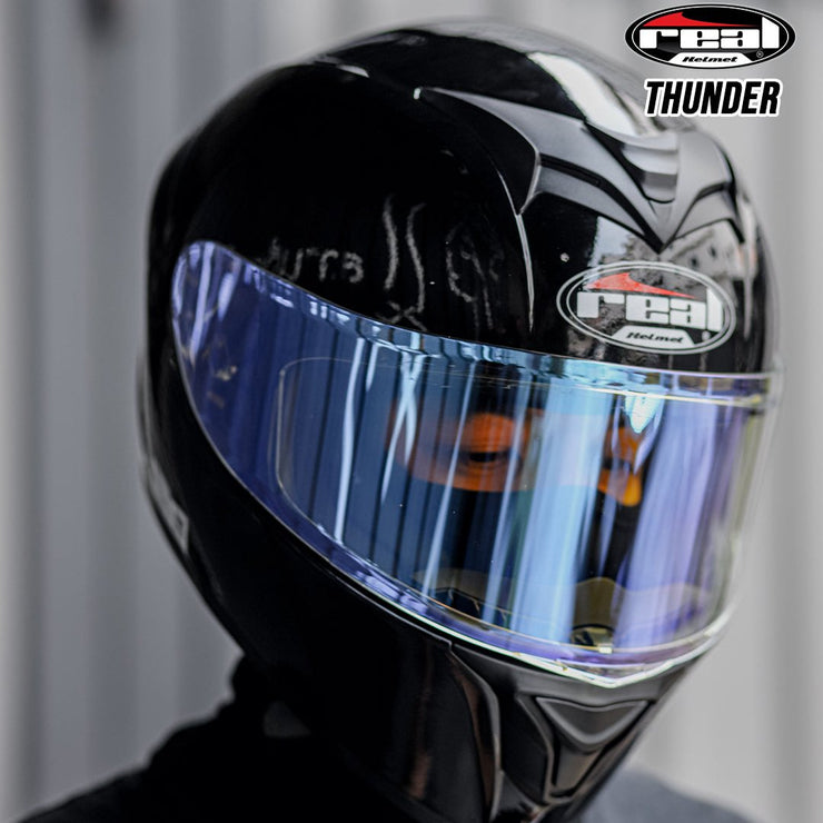 หมวกกันน็อค REAL Helmets Thunder พื้น ดำ