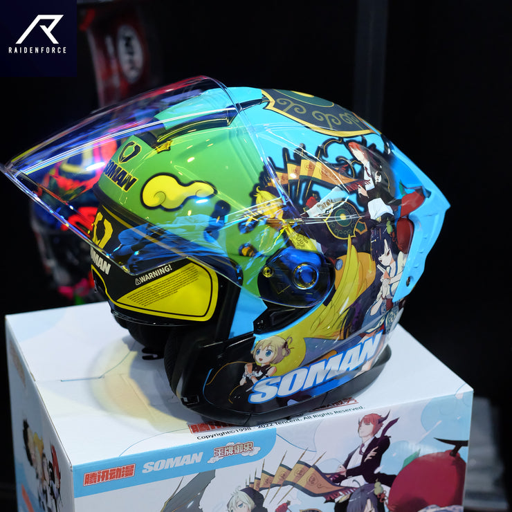 หมวกกันน็อค SOMAN - SM523 ACE Censor Blue