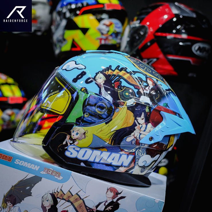 หมวกกันน็อค SOMAN - SM523 ACE Censor Blue