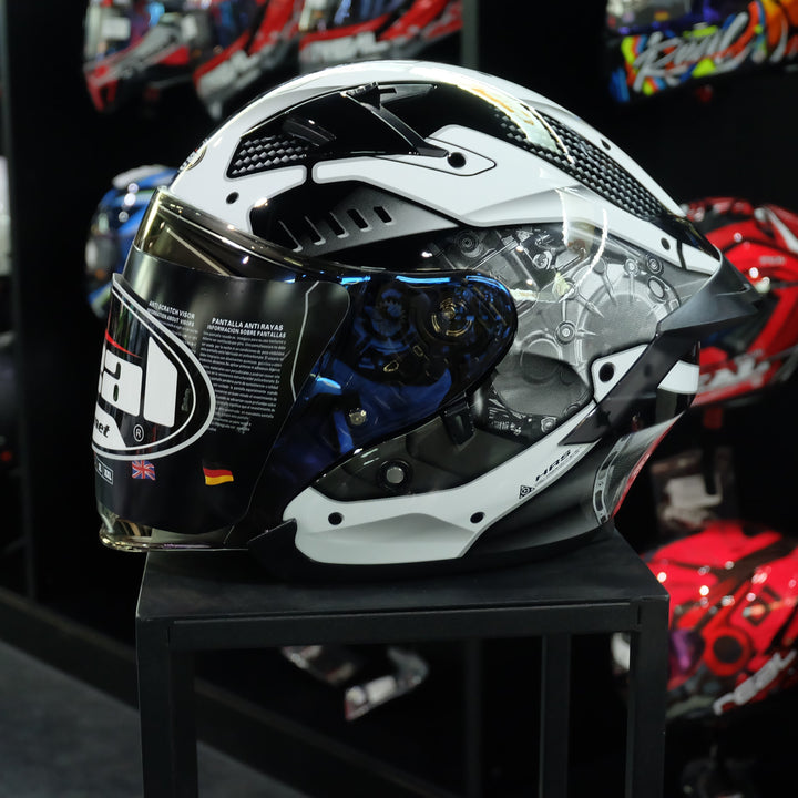 หมวกกันน็อค Real Helmet Oslo Mecanica สีดำขาว