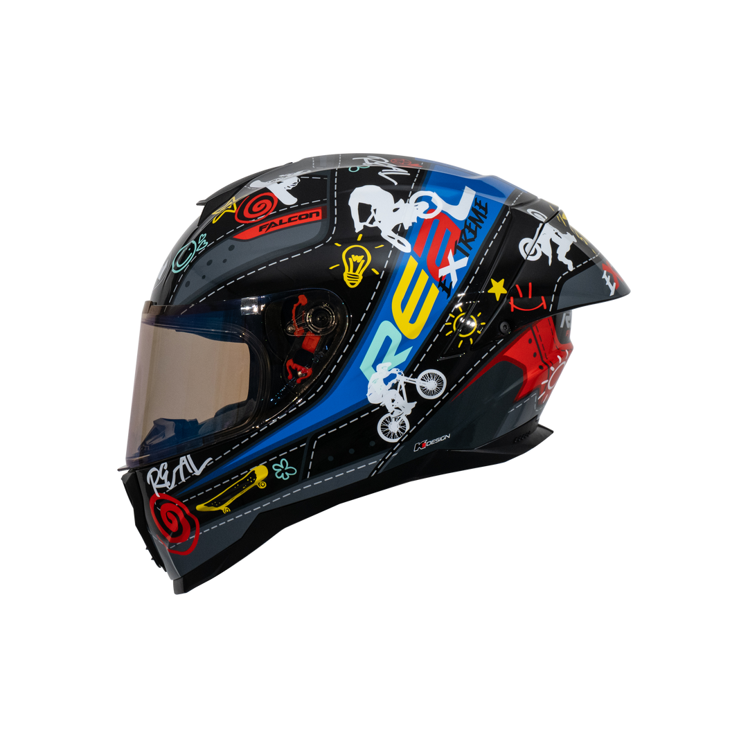 หมวกกันน็อค REAL Helmet Falcon  Extreme ดำน้ำเงิน