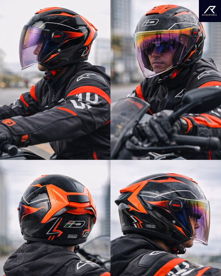 หมวกกันน็อค ID HELMET E-TRON  OMEGA ดำเงา