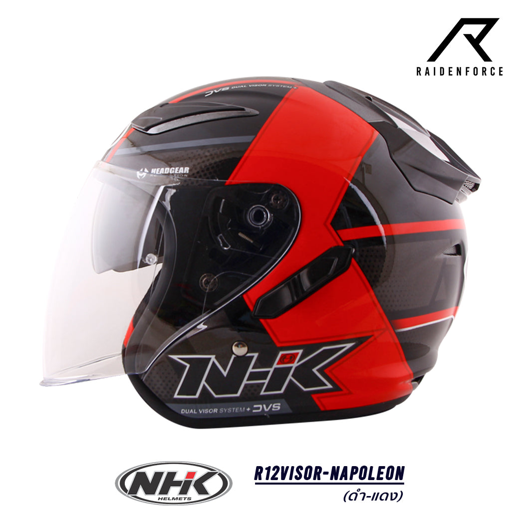 หมวกกันน็อค NHK R12Visor-Napoleon ดำ/แดง
