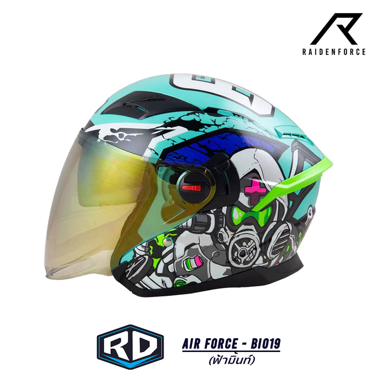 หมวกกันน็อค RANDOM HELMET Air Force - BIO19 ฟ้ามิ้นท์