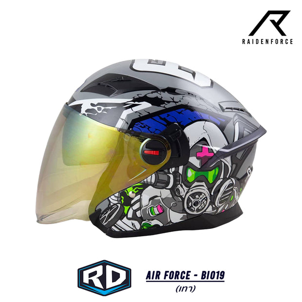 หมวกกันน็อค RANDOM HELMET Air Force - BIO19 เทา