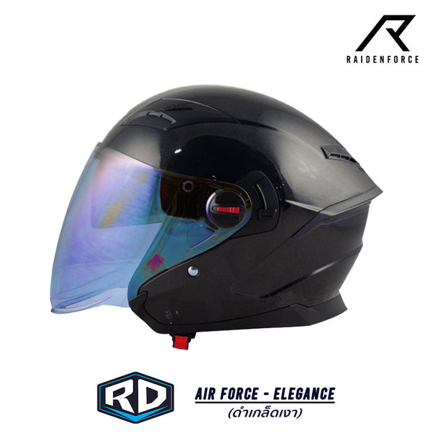 หมวกกันน็อค RANDOM HELMET Air Force - Elegance ดำเกล็ดเงา