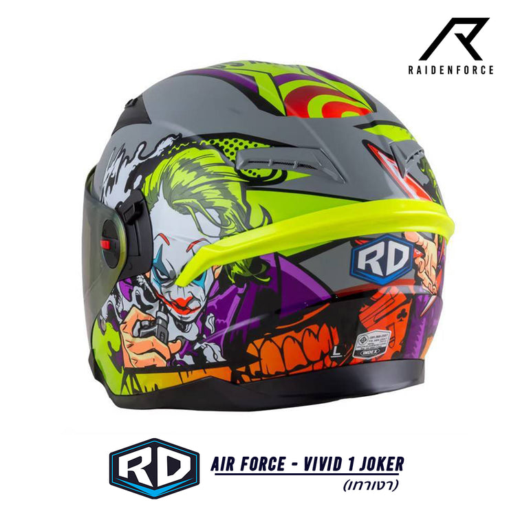 หมวกกันน็อค RANDOM HELMET Air Force - Vidvid 1 Joker เทาแลมโบ