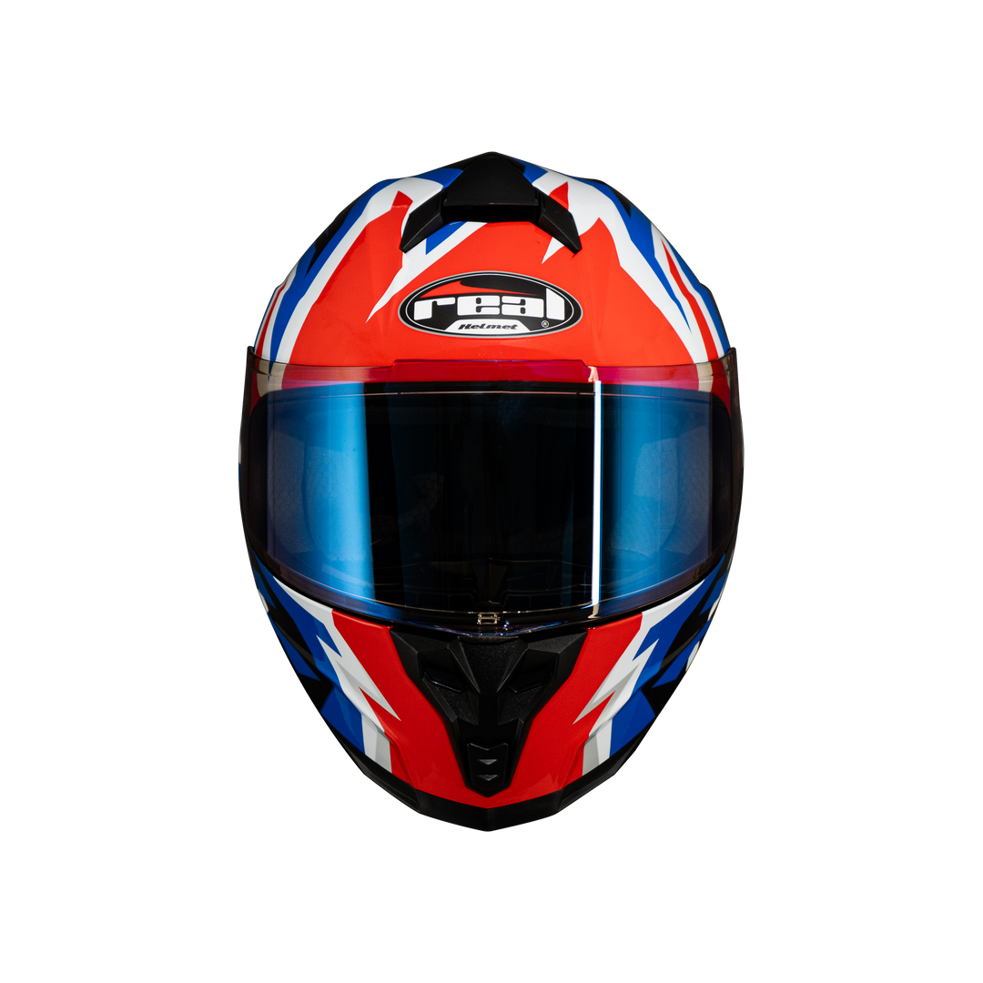 หมวกกันน็อค REAL Helmet Falcon  FireStorm - สีดำน้ำเงินแดง