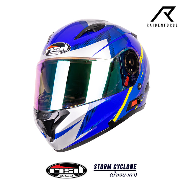 หมวกกันน็อค REAL Helmet STORM Cyclone น้ำเงินเทา