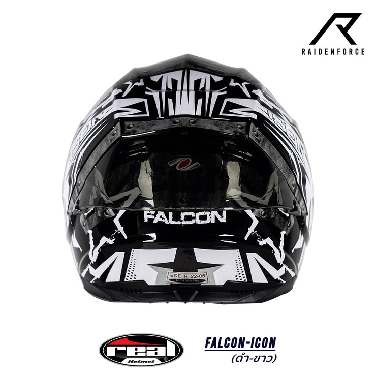 หมวกกันน็อค Real Helmets Falcon-Icon ดำ/ขาว