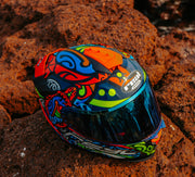 หมวกกันน็อค Real Helmets Hurricane-Maori น้ำเงิน/แดง