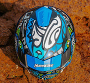 หมวกกันน็อค Real Helmets Hurrican-Maori ดำ/น้ำเงิน