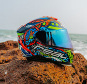 หมวกกันน็อค Real Helmets Hurricane-Maori น้ำเงิน/แดง