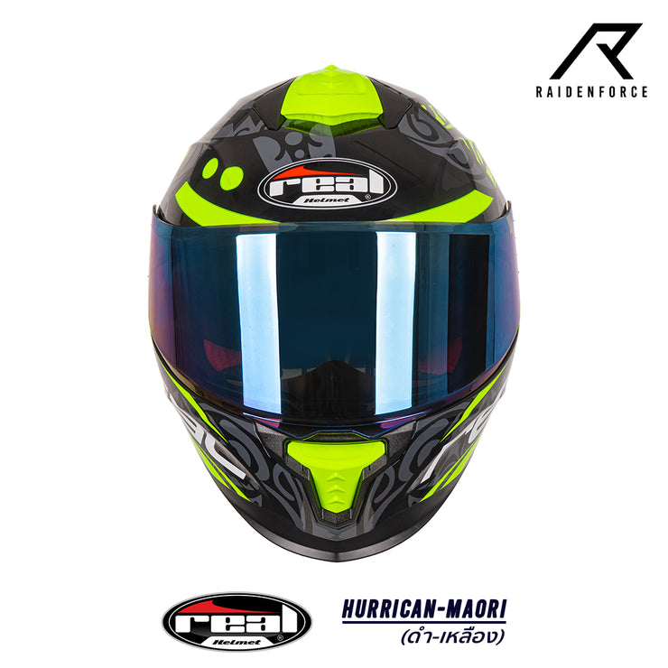 หมวกกันน็อค Real Helmets Hurrican-Maori ดำ/เหลือง