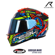 หมวกกันน็อค Real Helmets Hurricane-Maori น้ำเงิน/แดง
