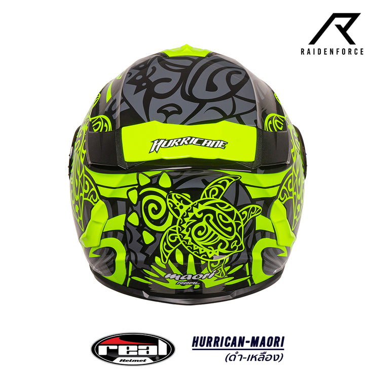 หมวกกันน็อค Real Helmets Hurrican-Maori ดำ/เหลือง