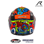 หมวกกันน็อค Real Helmets Hurricane-Maori น้ำเงิน/แดง