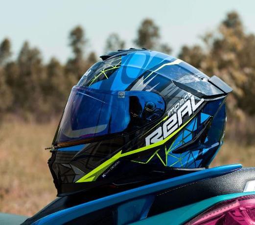 หมวกกันน็อค Real Helmets Hurricane-Impact ดำ/น้ำเงิน