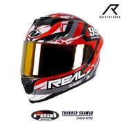 หมวกกันน็อค Real Helmets Thunder Skawad แดง-เทา