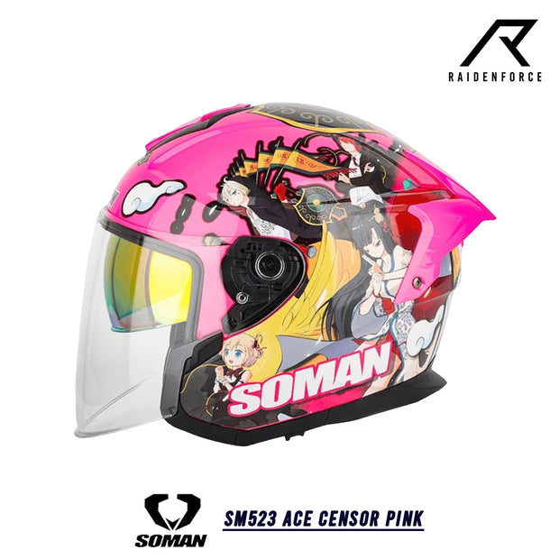 หมวกกันน็อค SOMAN - SM523 ACE Censor Pink