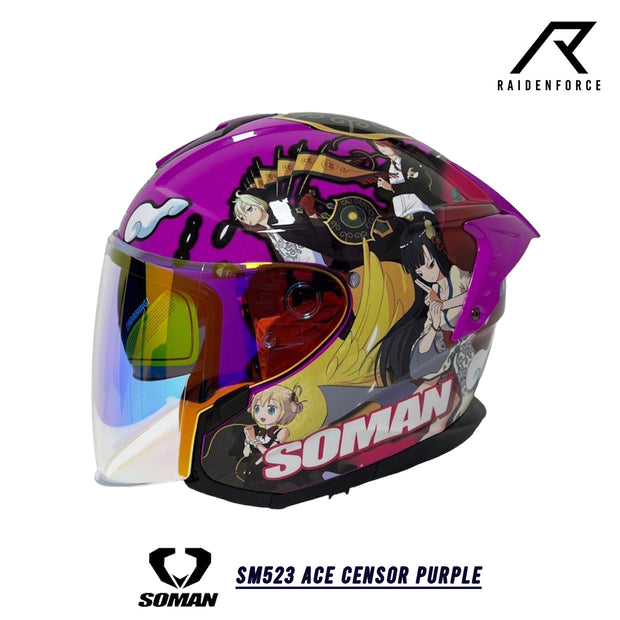 หมวกกันน็อค SOMAN - SM523 ACE Censor Purple