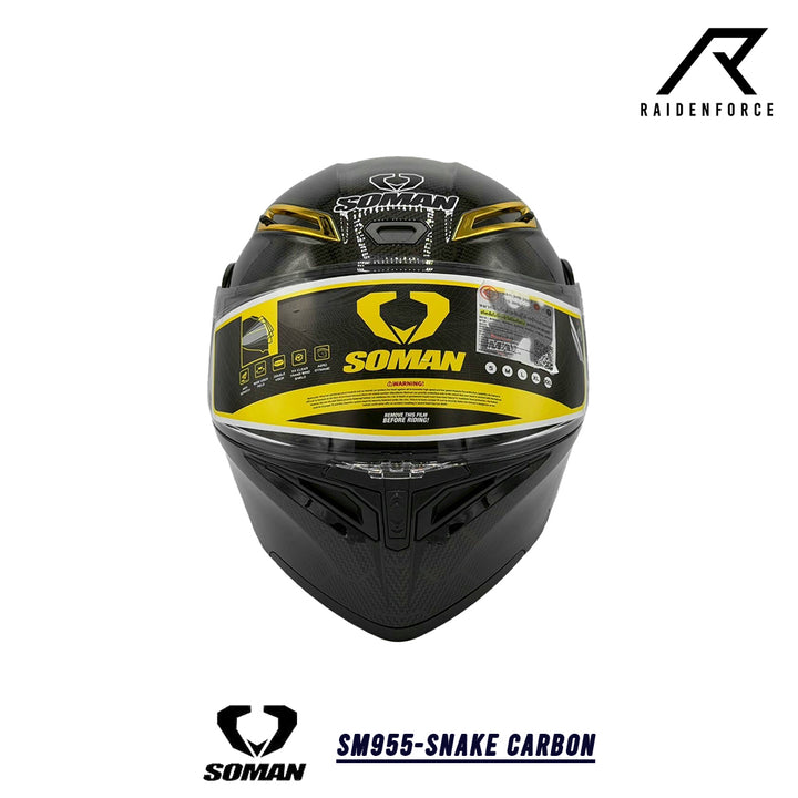 หมวกกันน็อคยกคาง SOMAN - SM955 Snake คาร์บอนไฟเบอร์