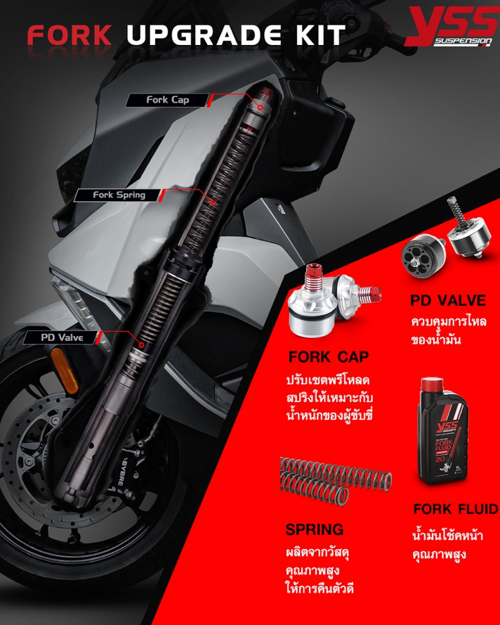 ชุดอัพเกรดโช้คหน้า YSS Fork Upgrade Kit Lambretta V125/200 Special'19