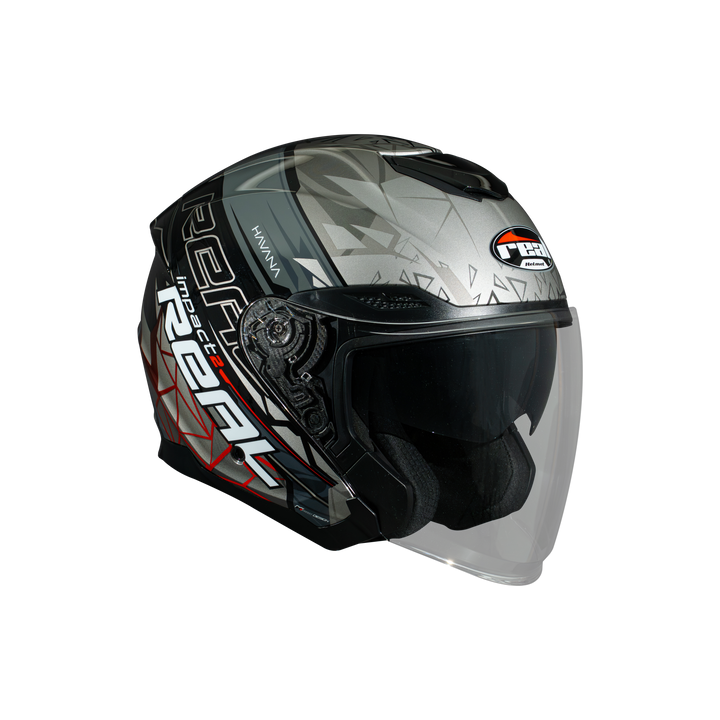 หมวกกันน็อค REAL Helmet HAVANA IMPACT พื้น-ดำเทา