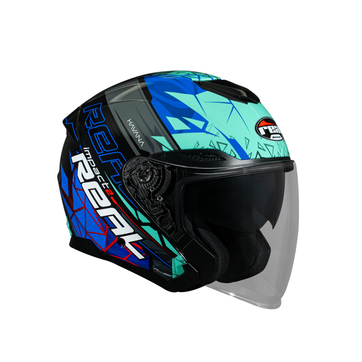 หมวกกันน็อค REAL Helmet HAVANA IMPACT พื้น-ดำน้ำเงิน
