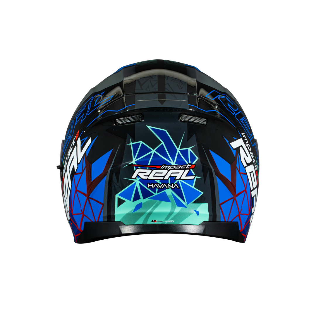 หมวกกันน็อค REAL Helmet HAVANA IMPACT พื้น-ดำน้ำเงิน