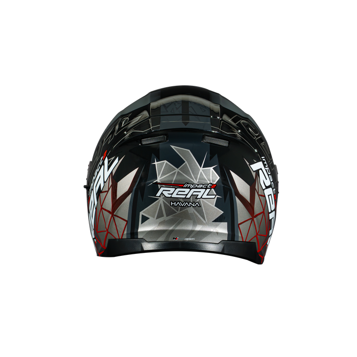 หมวกกันน็อค REAL Helmet HAVANA IMPACT พื้น-ดำเทา