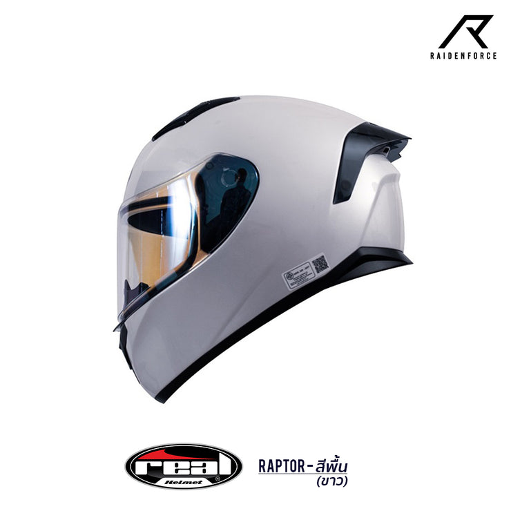 หมวกกันน็อค REAL Helmet Raptor พื้น-ขาว