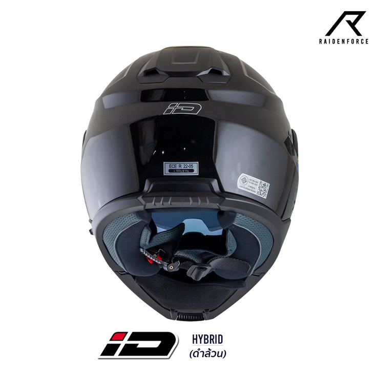 หมวกกันน็อค ID HYBRID สี  พื้น ดำล้วน